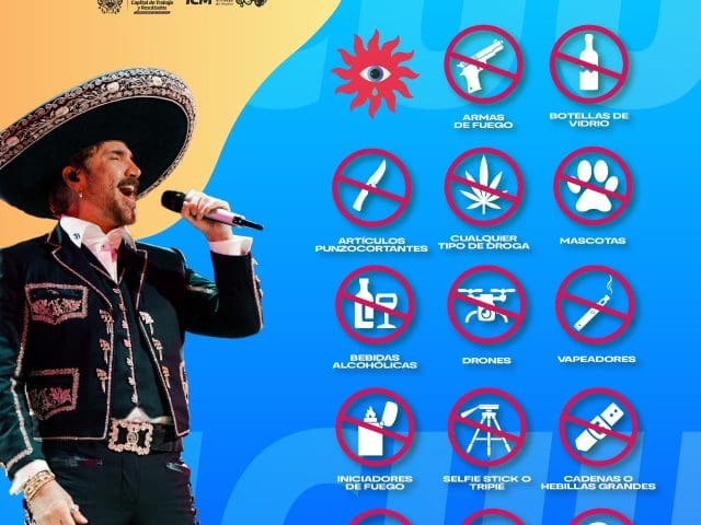 Anuncian accesos, filtros y objetos prohibidos para concierto de Alejandro Fernandez en Chihuahua 