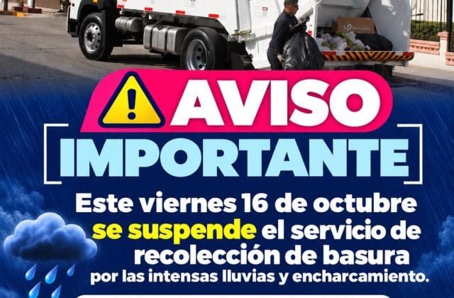 Suspenden recolección de basura por lluvias y encharcamientos