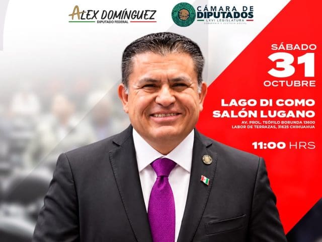 Alex Domínguez presentará su Segundo Informe Legislativo el 31 de octubre
