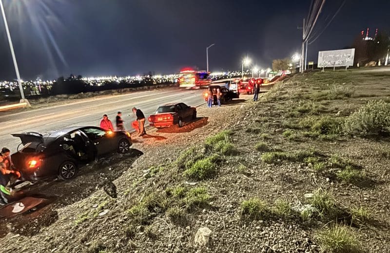 Bache provoca ponchaduras en más de 20 carros sobre la carretera Aldama-Chihuahua
